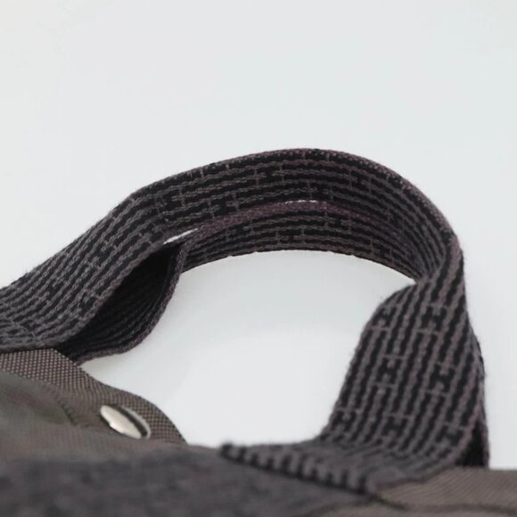HERMES Her Line MM Hand Bag Canvas Gray Auth - Picture 9 of 16